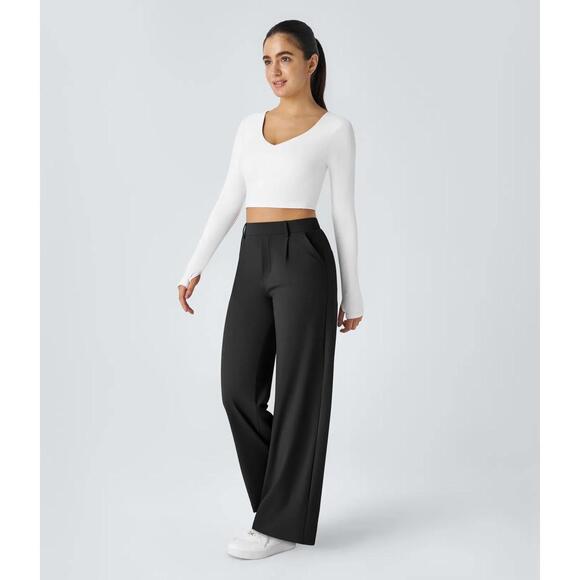 NWT Halara Flex DayStretch High Waisted Straight Leg Work Pants Size M Tall - Picture 5 of 10